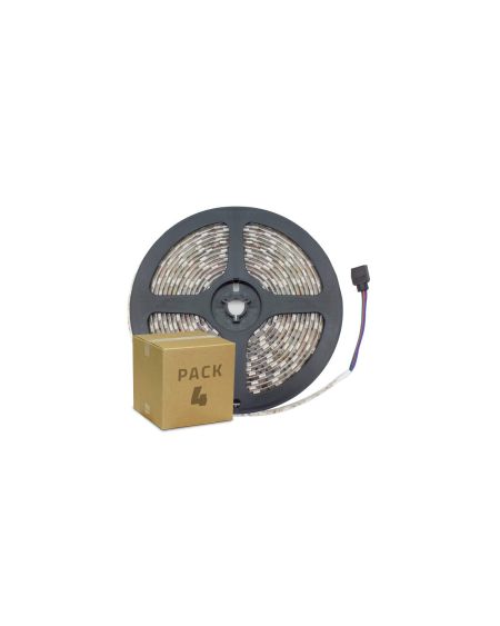 PACK Ruban LED 12V DC 60LED/m SMD5050 5m RGB IP65 (4 Un)