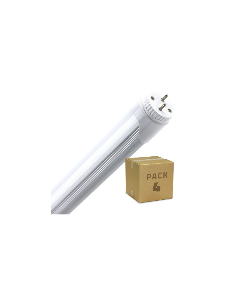 Tube LED T8 G13 120cm Aluminium Connexion Latérale 18W (Pack 4 unités)