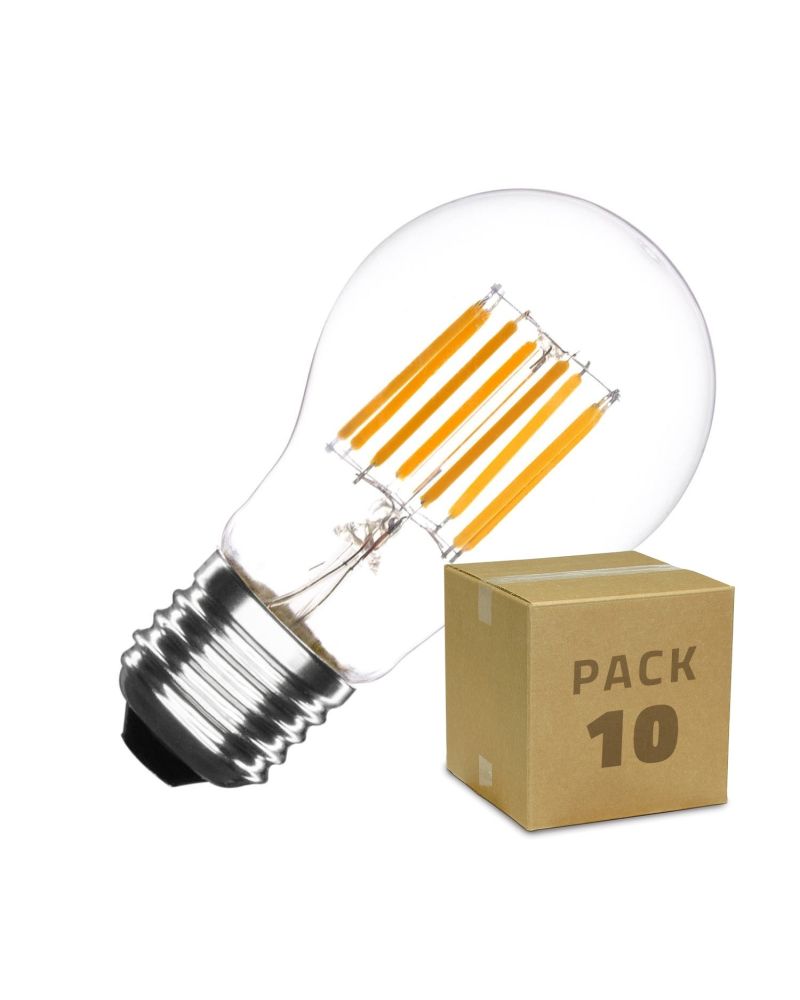 PACK Ampoule LED E27 Dimmable Filament Classic A60 6W (10 Un)