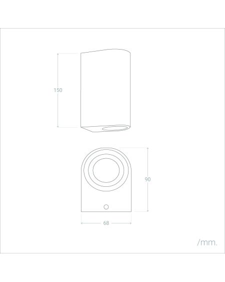Applique Murale Extérieure Aluminium Éclairage Double Face Big Gala