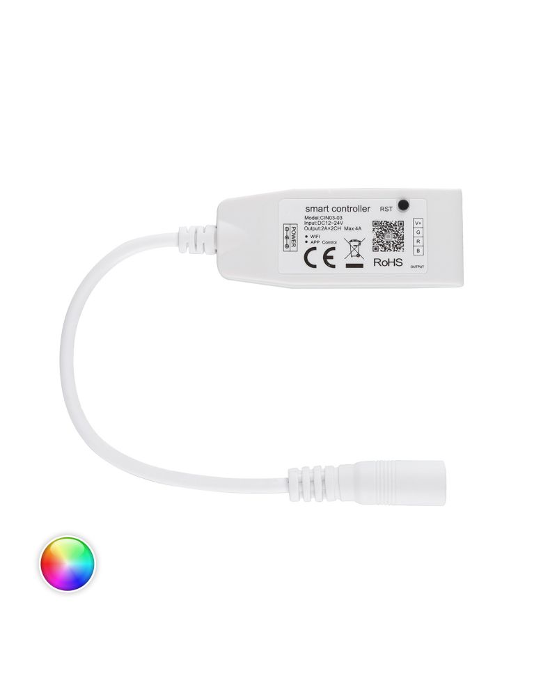 Mini Contrôleur Variateur Ruban LED 12/24V DC RGB WiFi Mini Contrôleur Variateur Ruban LED 12/24V DC RGB WiFi