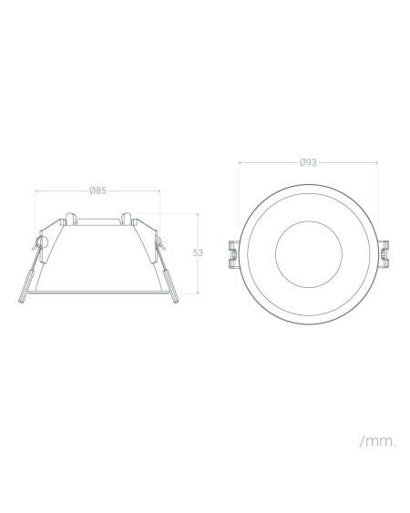 Collerette Downlight Conique Reflect pour Ampoule LED GU10/GU5.3 Coupe Ø 85mm