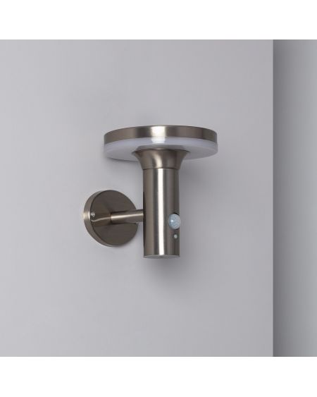 Applique Murale LED Extérieure Solaire Inox Helios avec Détecteur de Présence PIR