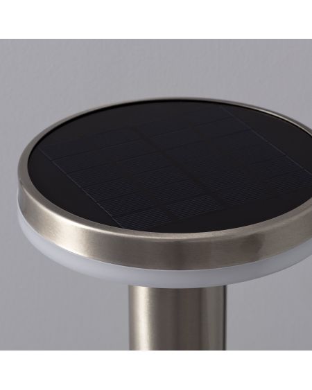Balise LED Solaire Extérieure Helios Inox 6W en Saillie sur Pied 45cm avec Détecteur de Mouvement Helios Inox