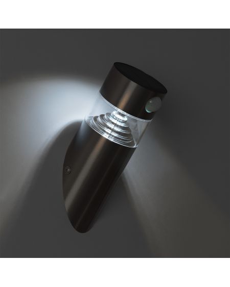 Applique Murale LED Extérieure Solaire Inti Inox avec Détecteur de Présence PIR