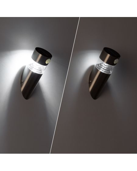 Applique Murale LED Extérieure Solaire Inti Inox avec Détecteur de Présence PIR
