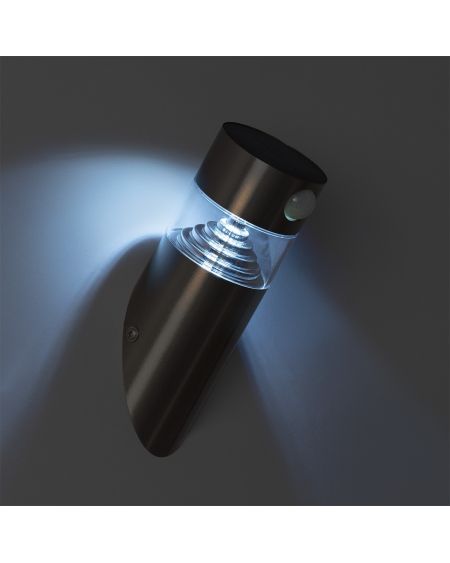 Applique Murale LED Extérieure Solaire Inti Inox avec Détecteur de Présence PIR
