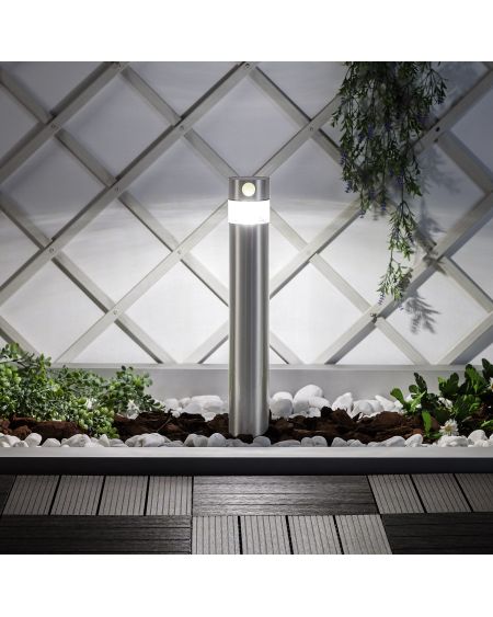 Balise Solaire LED Extérieure 1.5W en Saillie sur Pied 50cm avec Détecteur de Mouvement Inti Inox