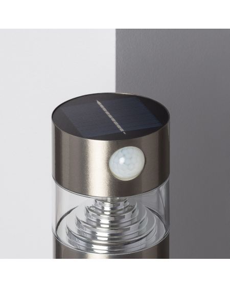 Balise Solaire LED Extérieure 1.5W en Saillie sur Pied 50cm avec Détecteur de Mouvement Inti Inox