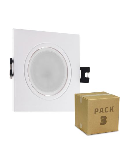 Pack de 3 Spots Downlight GU10 6W Coupe Ø 75-85mm