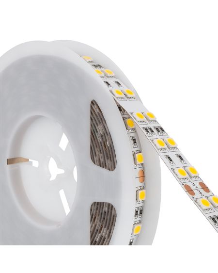 Ruban LED 24V DC 120LED/m 5m Double Largeur IP20 Largeur 15mm Coupe tous les 10cm