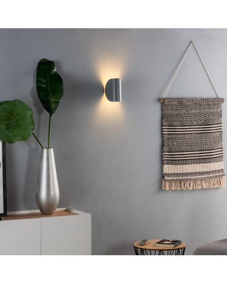 Applique Murale LED Aluminium Gaia 6W Éclairage Double Face Grise