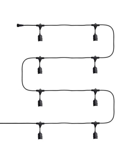 Guirlande Extérieure avec 8 Douilles E27 5.5m Noire IP65