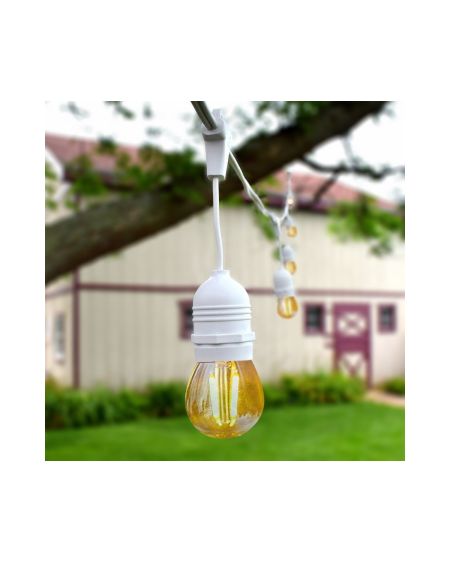 Kit Guirlande Waterproof 5.5m Blanche + 8 Ampoules LED E27 Filament 4W