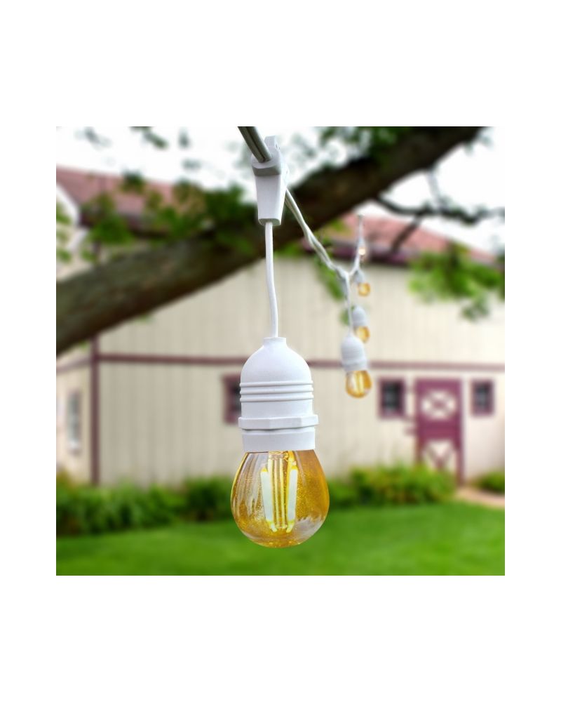 Kit Guirlande Waterproof 5.5m Blanche + 8 Ampoules LED E27 Filament 4W