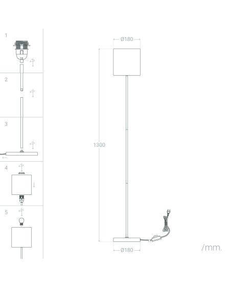 Lampadaire Métal et Tissu Pangiri