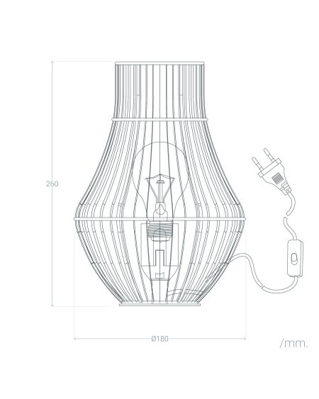 Lampe à Poser Rotin Arawa Sulu