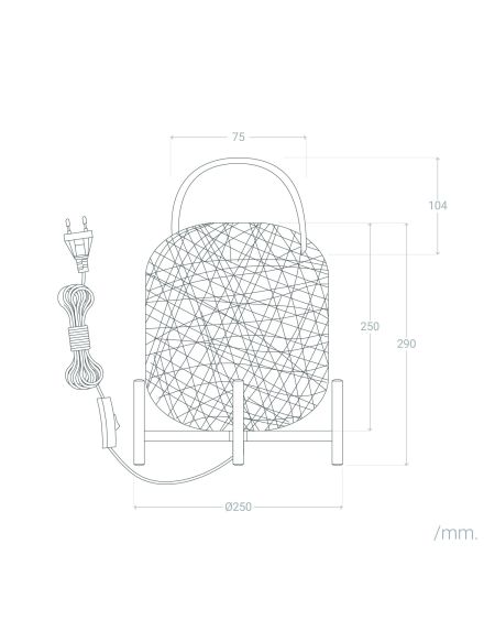 Lampe à Poser Rotin Igloo