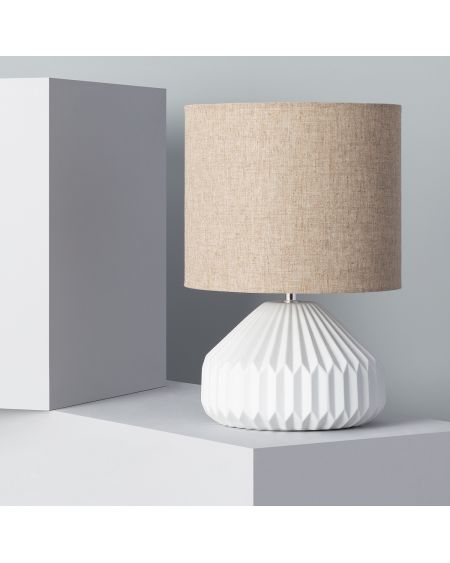 Lampe à Poser Porcelaine et Tissu Monduver