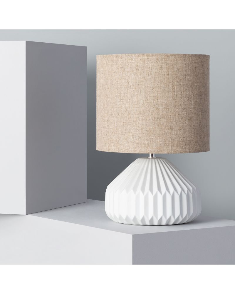 Lampe à Poser Porcelaine et Tissu Monduver