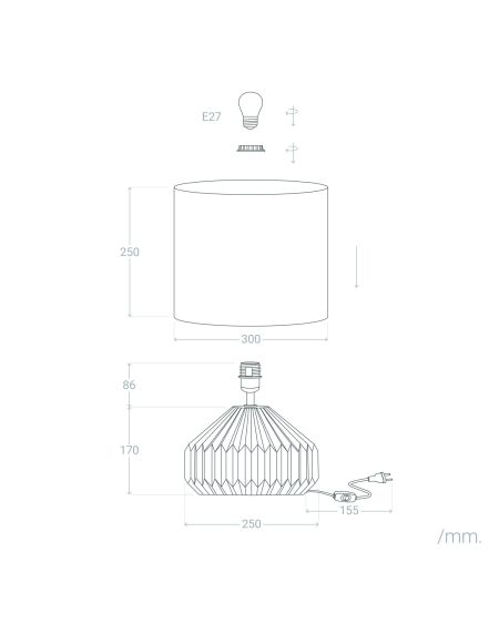 Lampe à Poser Porcelaine et Tissu Monduver