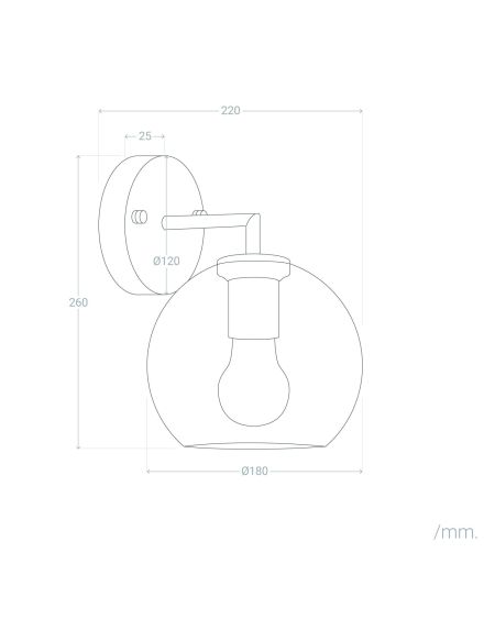 Lampe Murale Métal et Verre Bern