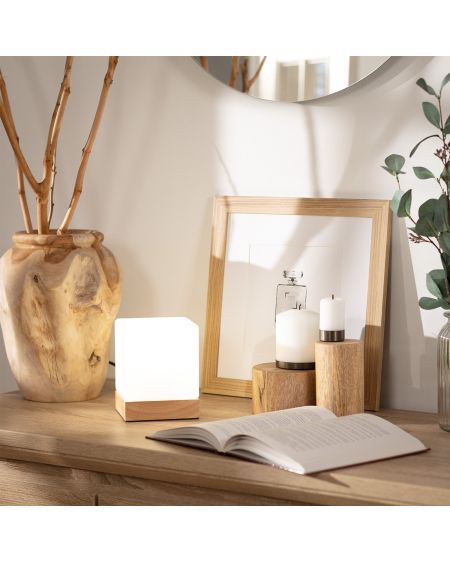Lampe à Poser Bois et Verre Retilles