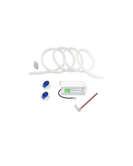 Kit Ruban Néon LED 24V DC 120LED/m 5m IP65 avec Bloc d'Alimentation
