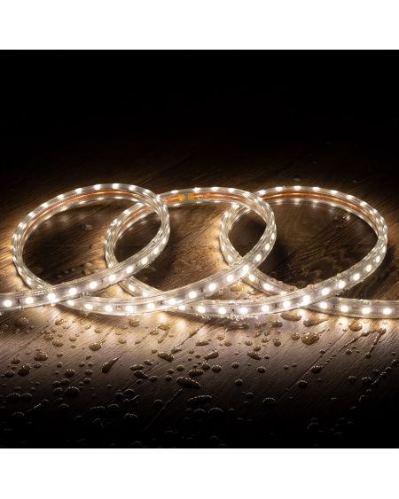 Ruban LED 220V AC 60LED/m Blanc Neutre IP65 sur Mesure Largeur 14mm Coupe tous les 100cm