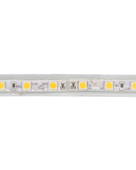 Ruban LED 220V AC 60LED/m Blanc Neutre IP65 sur Mesure Largeur 14mm Coupe tous les 100cm