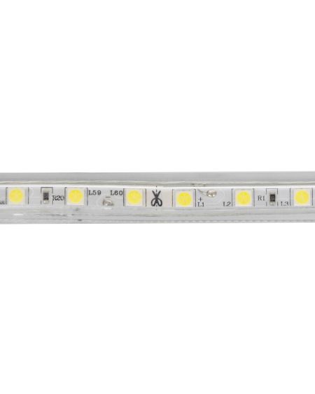 Ruban LED 220V AC 60LED/m Blanc Froid IP65 sur Mesure Largeur 14mm Coupe tous les 100cm