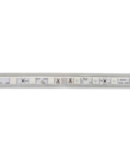 Ruban LED 220V AC 60LED/m Bleu IP65 sur Mesure Largeur 14mm Coupe tous les 100cm