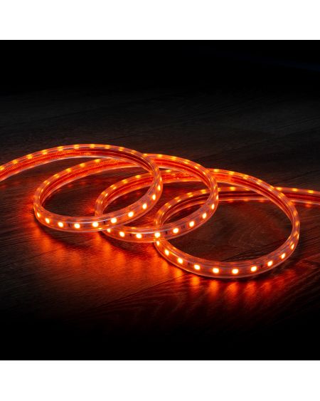 Ruban LED Dimmable 220V AC 60LED/m Orange IP65 sur Mesure Largeur 14mm Coupe tous les 100cm