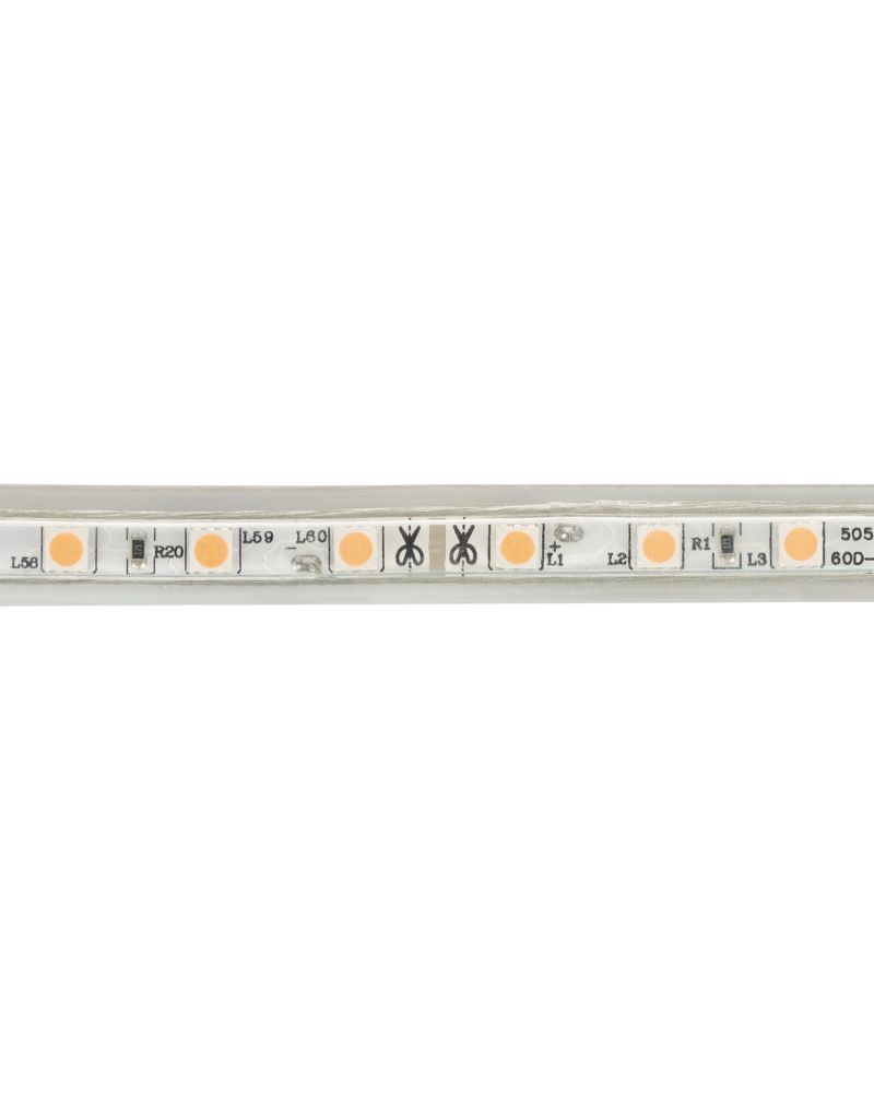 Ruban LED 220V AC 60LED/m Rose IP65 sur Mesure Largeur 14mm Coupe tous les 100cm