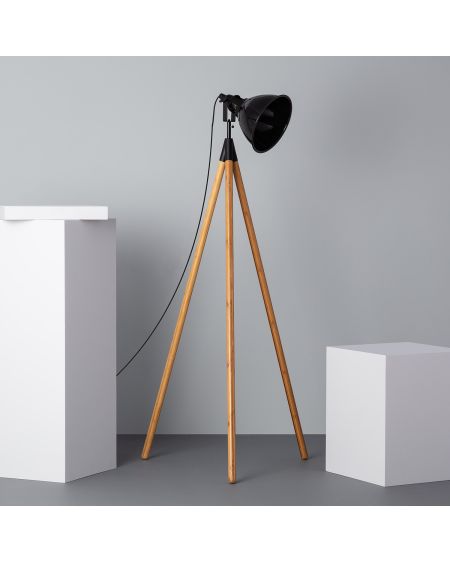 Lampadaire Bois et Métal Samaki