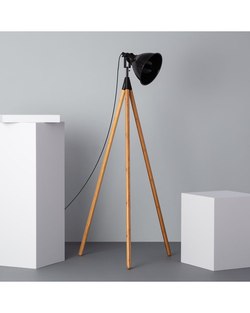 Lampadaire Bois et Métal Samaki