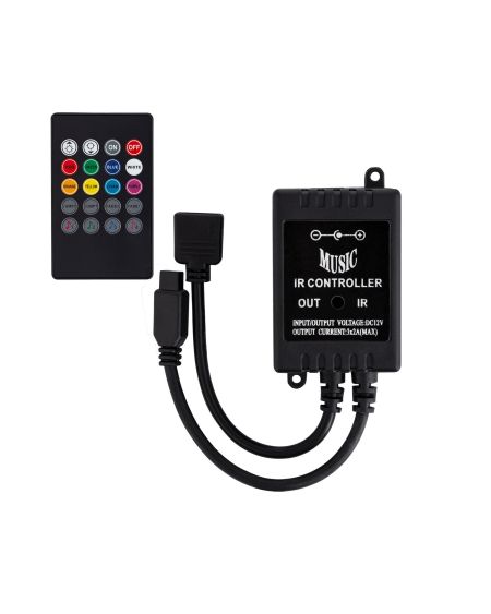 Contrôleur Variateur Musical Ruban LED 12V DC RGB avec télécommande IR