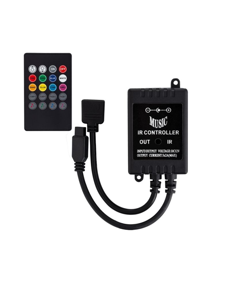 Contrôleur Variateur Musical Ruban LED 12V DC RGB avec télécommande IR