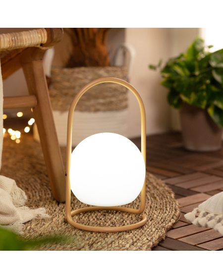 Lampe à Poser LED Portative Extérieure Métal 2.5W Mkono avec Batterie Rechargeable USB