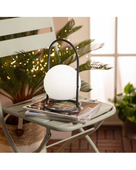 Lampe à Poser LED Portative Extérieure Métal 2.5W Mkono avec Batterie Rechargeable USB