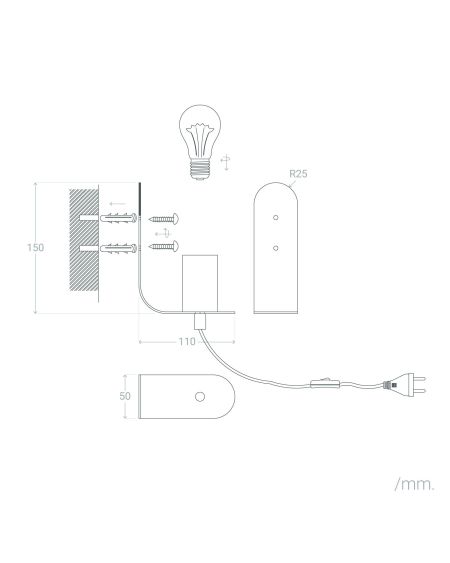 Lampe Murale Aluminium Utala