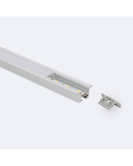 Profilé Aluminium Encastré Plafond avec Clips 1m pour Rubans LED jusqu'à 12mm