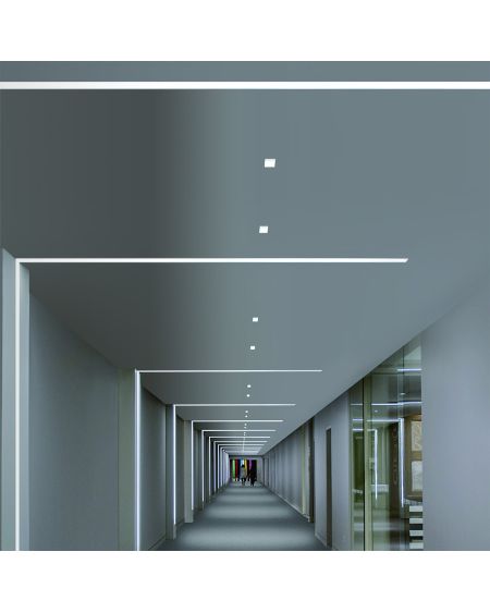 Profilé Aluminium Encastré Plafond avec Clips 1m pour Rubans LED jusqu'à 12mm