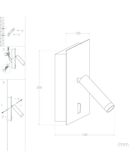 Applique Murale LED Aluminium Kaskazini 6W