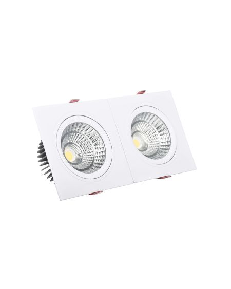 Spot LED Downlight Rectangulaire Double New Madison 10W Coupe 165x75 mm