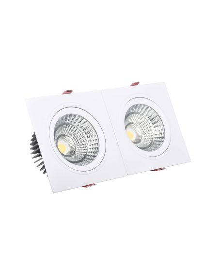Spot LED Downlight Rectangulaire Double New Madison 20W Coupe 205x90 mm
