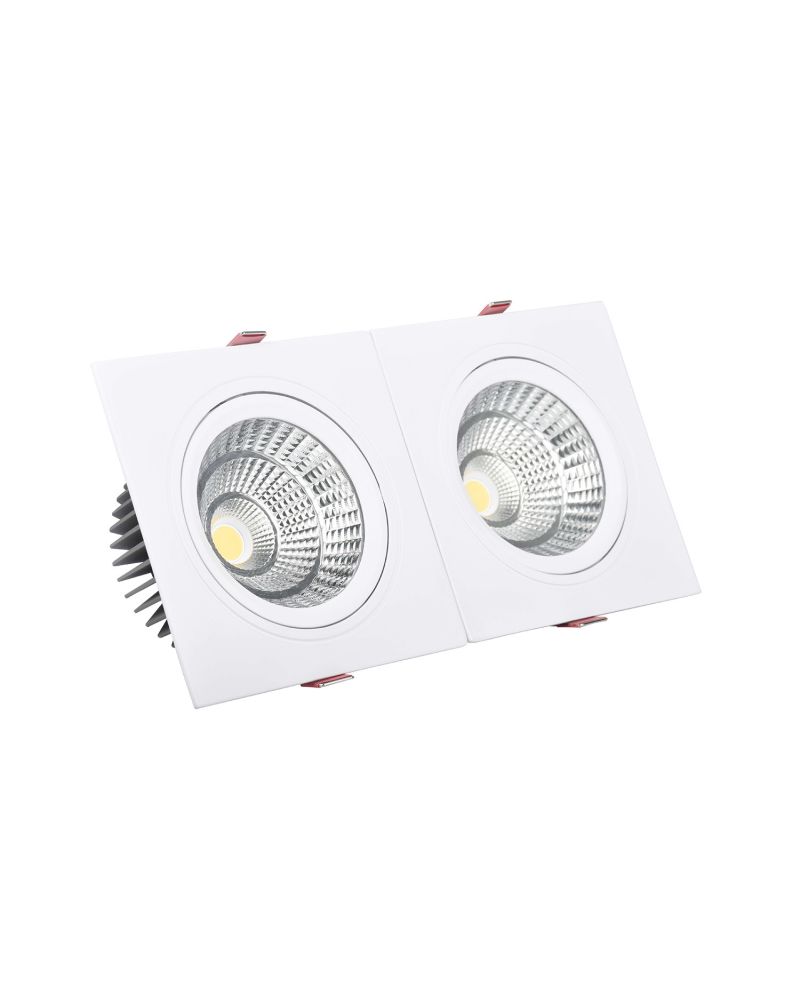 Spot LED Downlight Rectangulaire Double New Madison 20W Coupe 205x90 mm