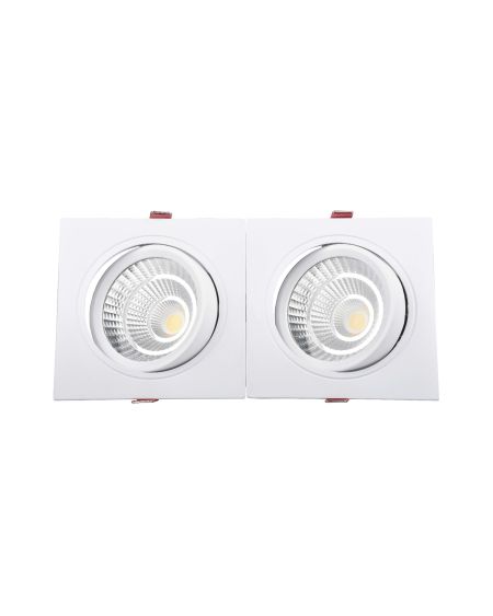 Spot LED Downlight Rectangulaire Double New Madison 20W Coupe 205x90 mm