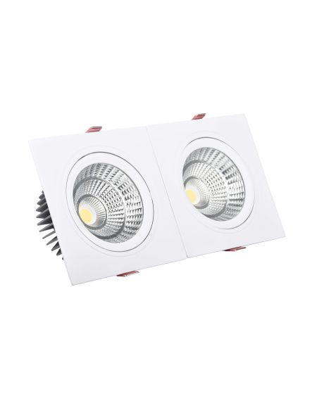 Spot LED Downlight Rectangulaire Double New Madison 30W Coupe 260x120 mm