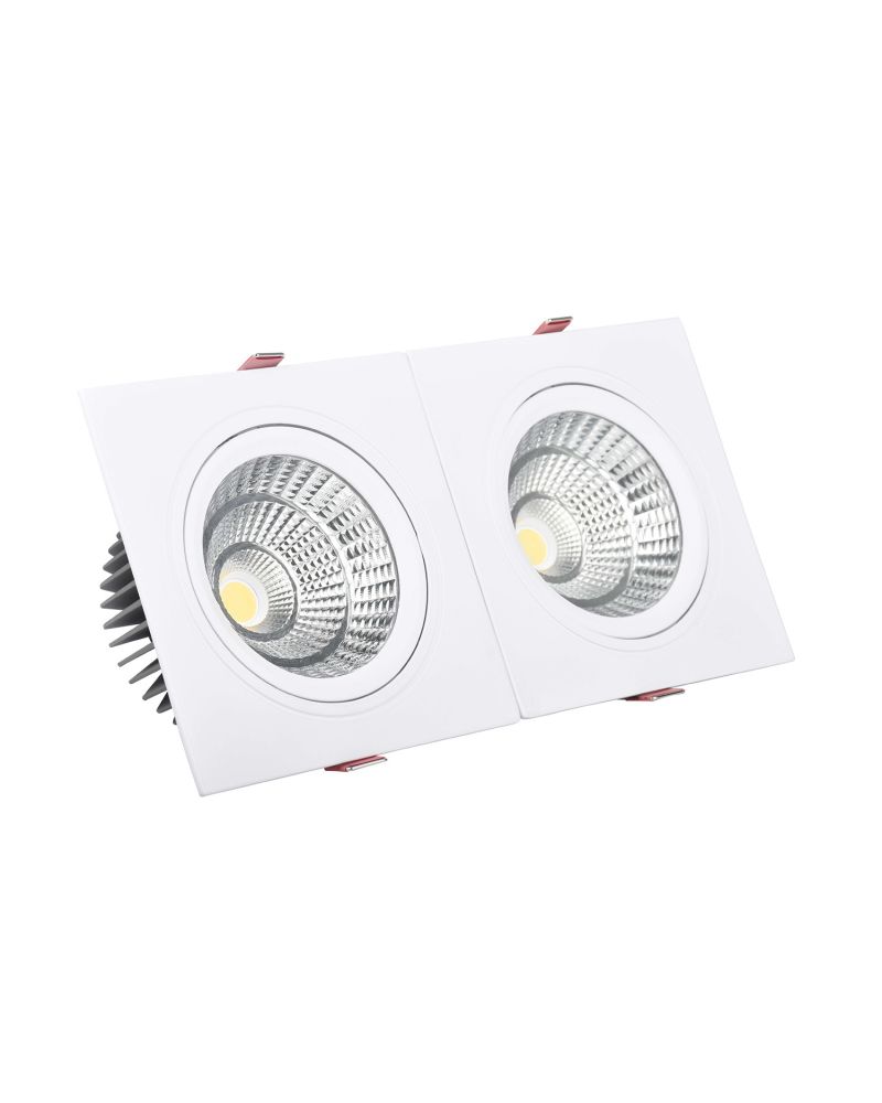 Spot LED Downlight Rectangulaire Double New Madison 30W Coupe 260x120 mm